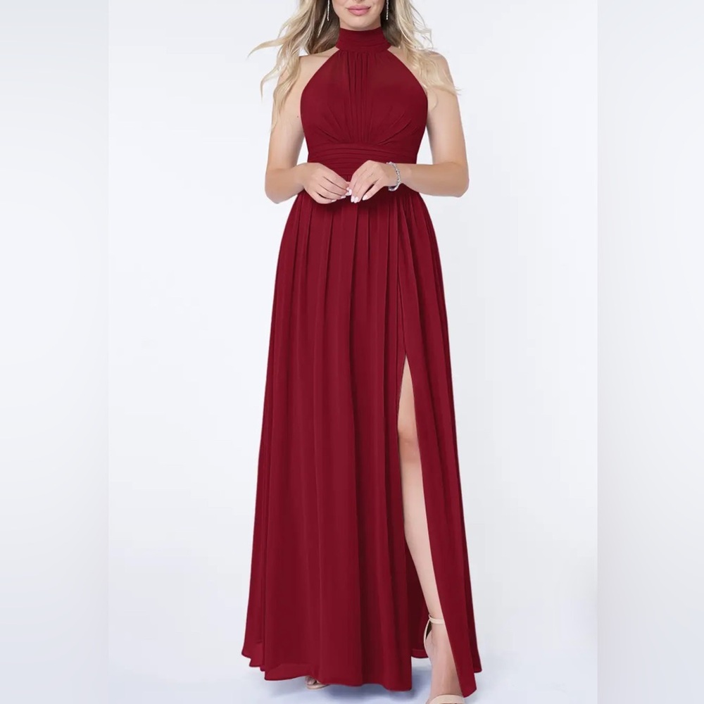 Elegant Burgundy Evening Gown